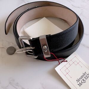 ⭕️ Alexander McQueen Skull Belt Leather Black Designer